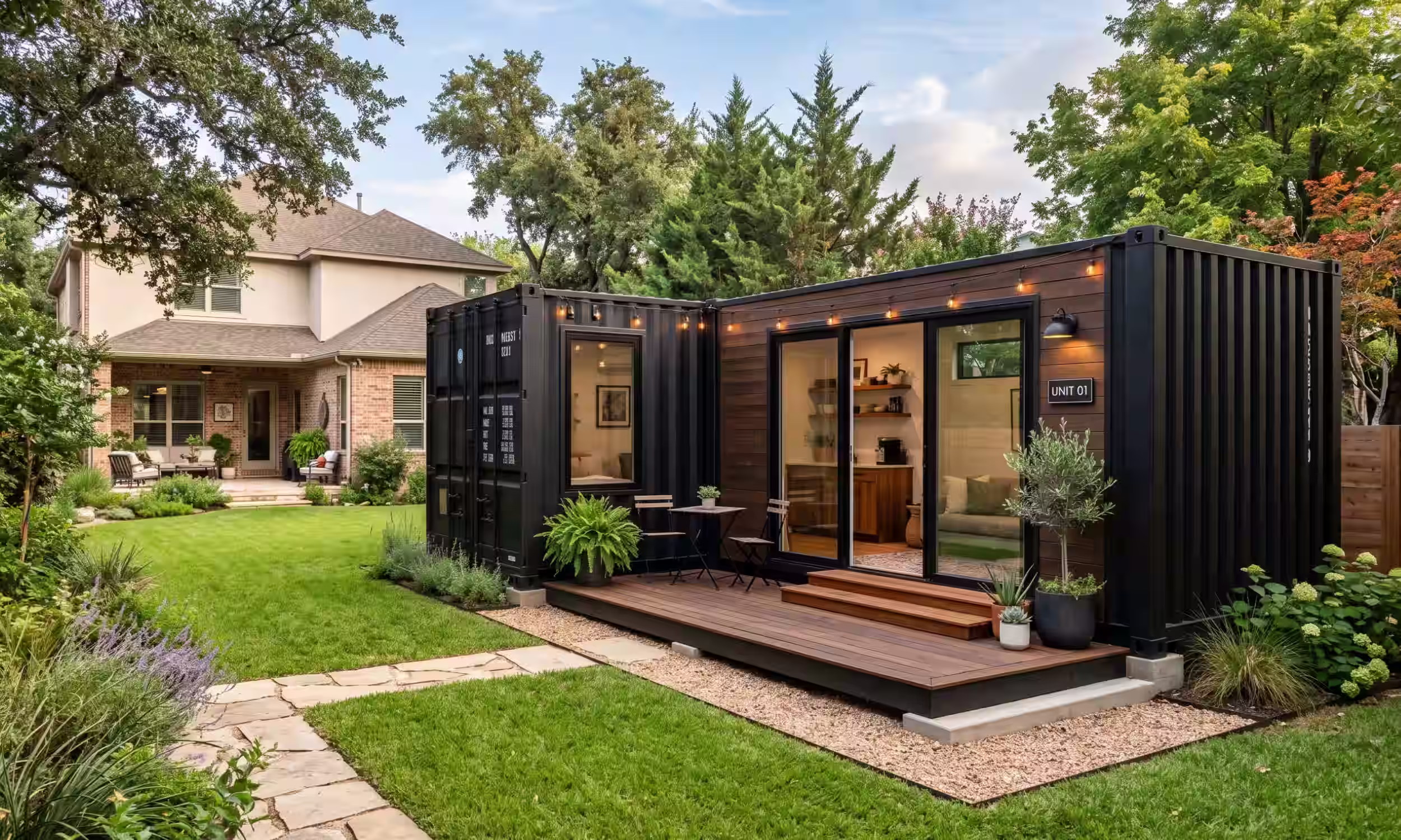 Casa contenedor de color negro